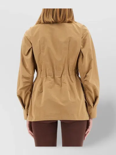 Moncler Regular Fit Long Sleeve Jacket In Brown