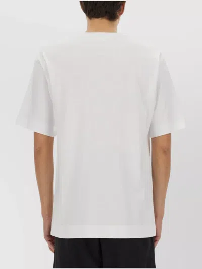 Dries Van Noten Crew Neck Short Sleeve Cotton T-shirt In White