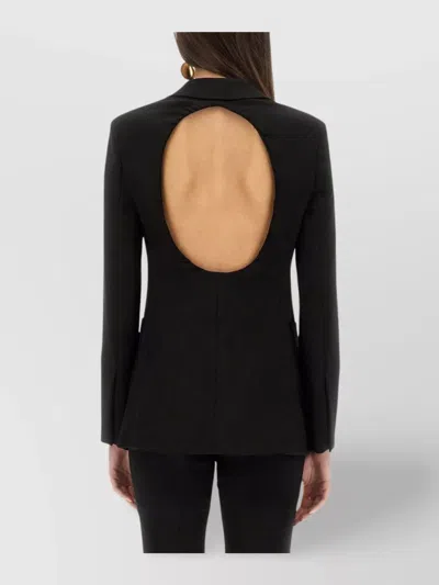 Max Mara Slim Fit Jacket Notched Lapels In Black