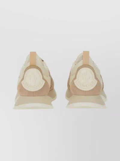 Moncler Stylish Sneakers With Contrast Panels And Texture In Gold
