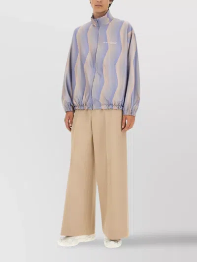 Acne Studios Logo Jacket With Relaxed Fit And High Collar In Purple