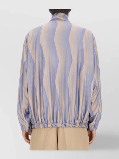 Acne Studios Logo Jacket With Relaxed Fit And High Collar In Purple