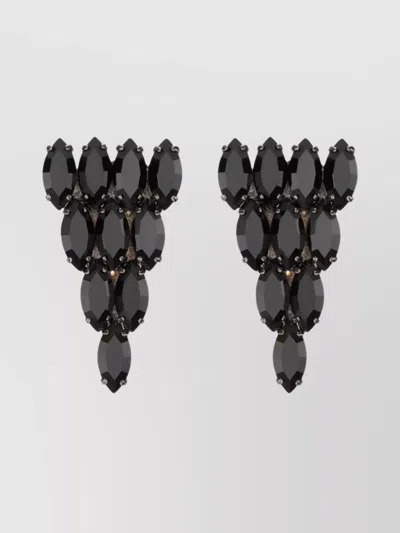 Gucci Modern Multi-stone Geometric Earrings In Black