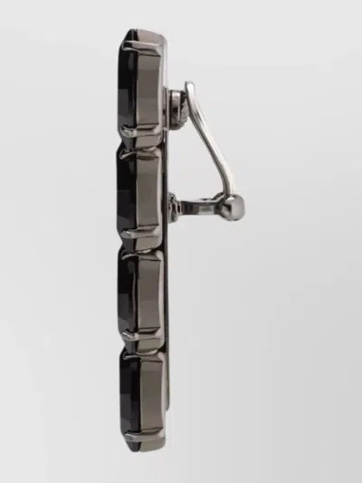 Gucci Modern Multi-stone Geometric Earrings In Black