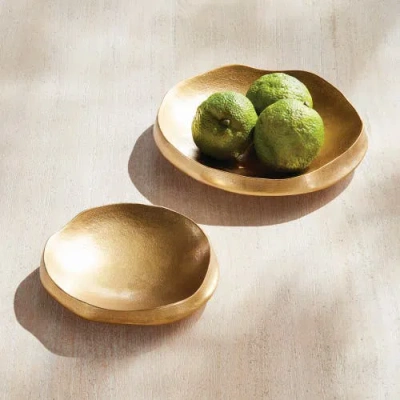 Napa Home & Garden Nico Decorative Bowls, Set Of 2 In Gold