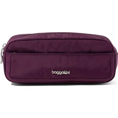 Baggallini Long Pocket Cosmetic Bag In Purple