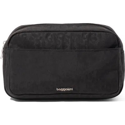 Baggallini Pocket Cosmetic Bag With Brush Organization In Black
