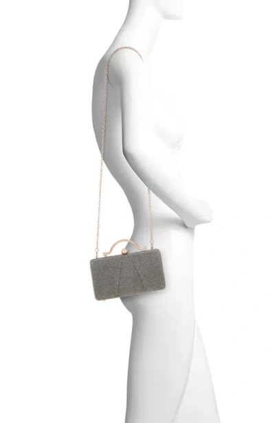 Jewel Badgley Mischka Lara Sparkle Jacquard Minaudiere With Outer Pocket In Gray