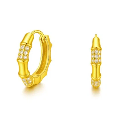 Donatello Gian Gold-tone Sterling Silver Crystal Hoops In Gold