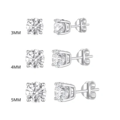 Donatello Gian Set Of 3 Sterling Silver Round Stud Earrings In Metallic