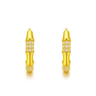 Donatello Gian Gold-tone Sterling Silver Crystal Hoops In Gold