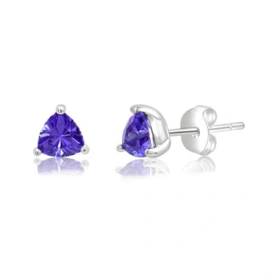 Donatello Gian Sterling Silver Trillion Cut Earrings Set In Metallic
