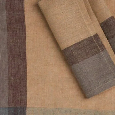 Sustainable Threads Hinterland Handwoven Linen Napkins In Brown