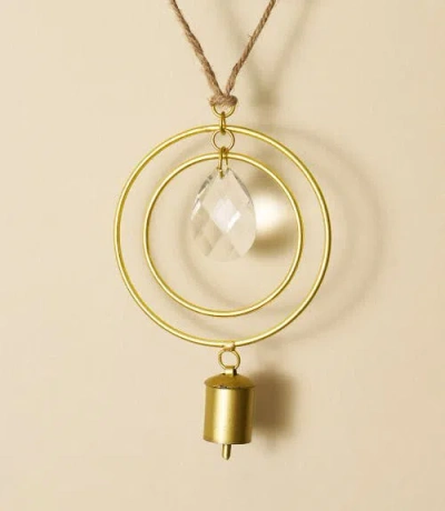Matr Boomie Suyra Two Circle Crystal Suncatcher Wind Chime In Gold