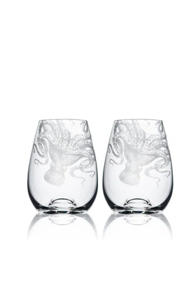 Caskata Lucy Stemless Wine Glasses, Set Of 2 In Transparent