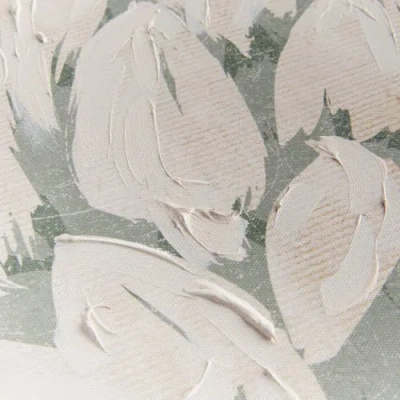 Napa Home & Garden Protea Triptych Hand-embellished Giclees Wall Art Set Of 3 In Green