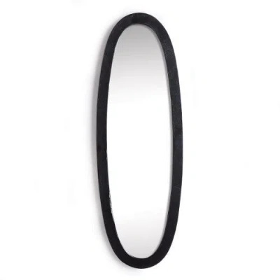 Napa Home & Garden Lamelle Black Framed Full Oval Full Length Wall Mirror In Black