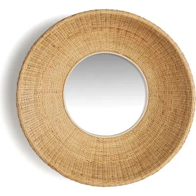 Napa Home & Garden Shyla Natural Framed Round Decorative Wall Mirror In Neutral