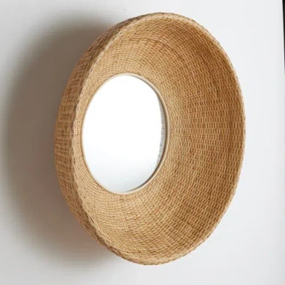 Napa Home & Garden Shyla Natural Framed Round Decorative Wall Mirror In Neutral