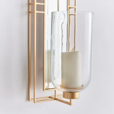 Napa Home & Garden Jemma Decorative Wall Mirror Candle Sconce In Gold