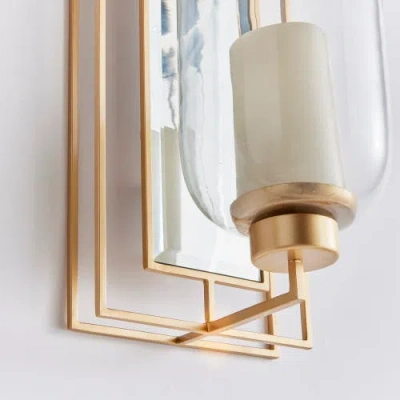 Napa Home & Garden Jemma Decorative Wall Mirror Candle Sconce In Gold