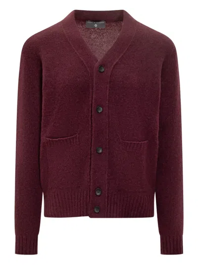 Filippo De Laurentiis Pockets Lana Cardigan In Red