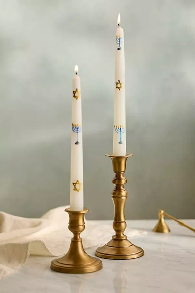 Terrain Hanukkah Taper Candles, Set Of 2 In Gold