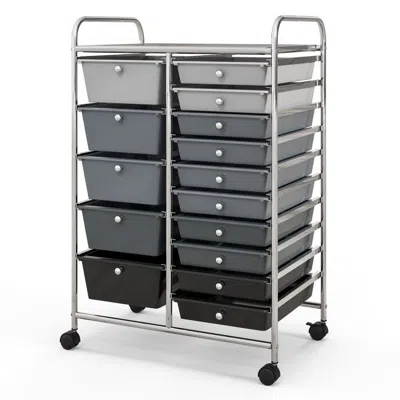 Proxxi 15-drawer Utility Rolling Organizer Cart Multi-use Storage In Gray
