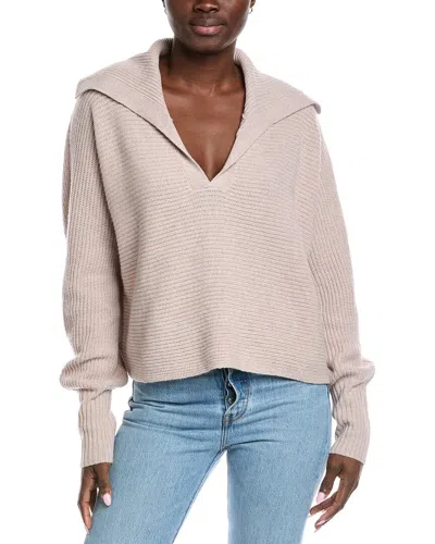 Raffi Oversized Johnny Collar Cashmere Sweater In Neutral