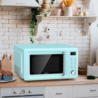 Proxxi 700w Retro Countertop Microwave Oven With 5 Micro Power And Auto Cooking Function In Blue