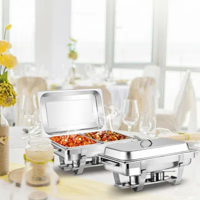 Proxxi 2 Packs Stainless Steel Full-size Chafing Dish In Silver