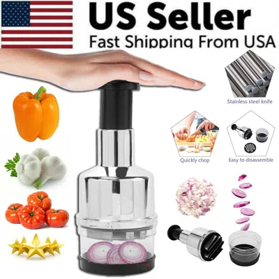 Proxxi Vegetable Fruit Salad Onion Garlic Food Hand Chopper Cutter Slicer Peeler Dicer In Silver