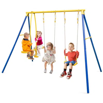 Proxxi Metal Swing Set For Backyard With 2 Swing Seats And 2 Glider Seats In Multi