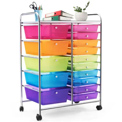 Proxxi 15-drawer Utility Rolling Organizer Cart Multi-use Storage In Multi