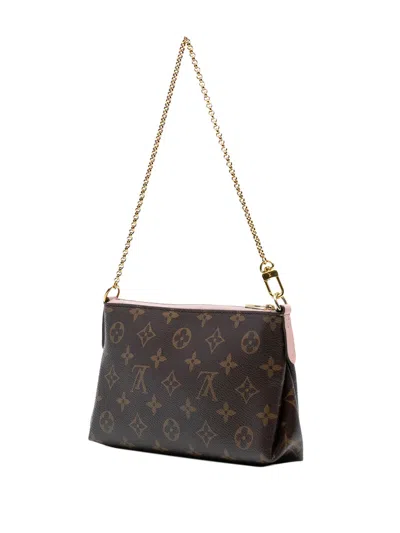 Pre-owned Louis Vuitton 2017 Monogram Pallas Clutch Satchel In Brown
