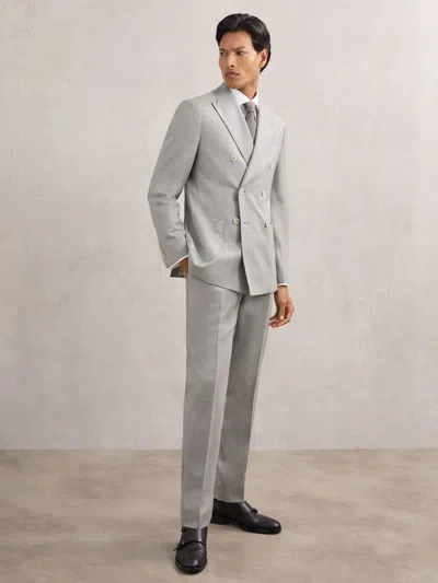 Reiss Soft Grey Suit Trousers In Gray