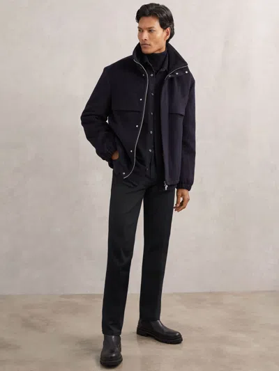 Reiss Navy Slim-fit Five-pocket Trousers In Blue