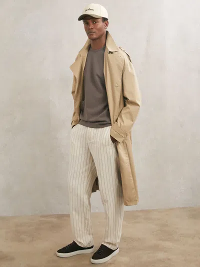 Les Deux Ivory  Linen-cotton Stripe Trousers In White