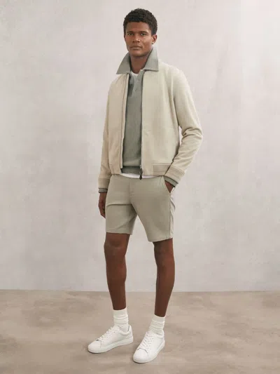 Paige Slim-fit Stretch Shorts In Green