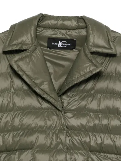 Luisa Cerano Quilted Puffer Jacket In Green