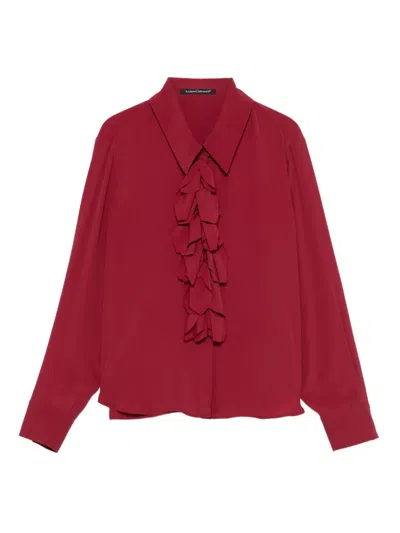 Luisa Cerano Ruffled-detail Blouse In Red