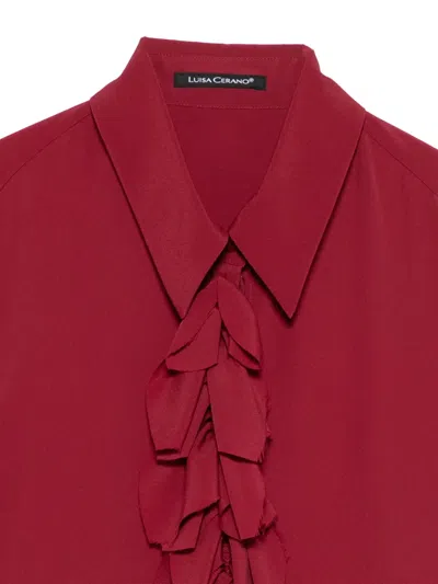 Luisa Cerano Ruffled-detail Blouse In Red