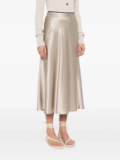 Luisa Cerano Flared Midi Straight Skirt In Neutral