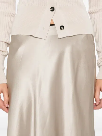 Luisa Cerano Flared Midi Straight Skirt In Neutral