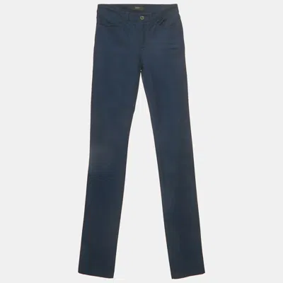 Pre-owned Joseph Blue Gabardine Stretch Skinny Nino Jeans S/waist 26"