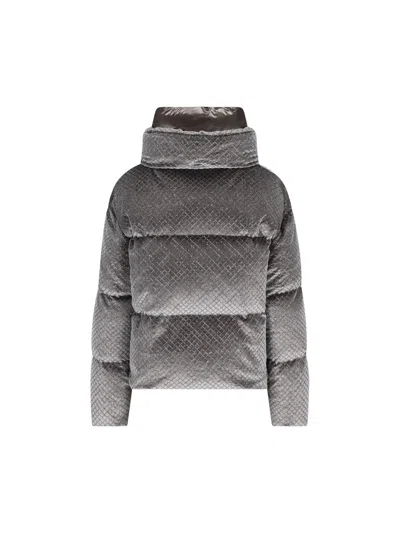 Herno Zip-up Quilted Jacket In Gray