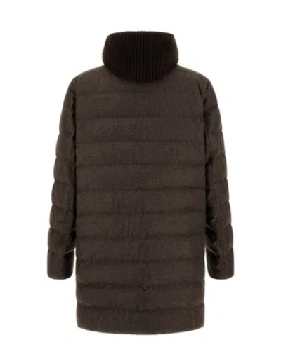 Herno Hooded Down Jacket In Brown