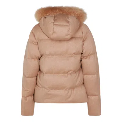 Eleventy Insulated Jackets With Fur Trim Hood In Brown
