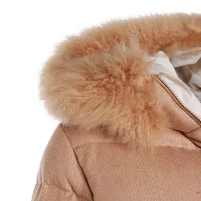 Eleventy Insulated Jackets With Fur Trim Hood In Brown