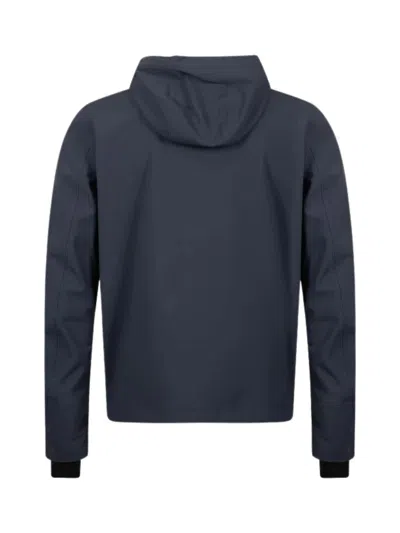 K-way Hooded Jacket With Long Sleeves And Elastic Cuffs In Blue